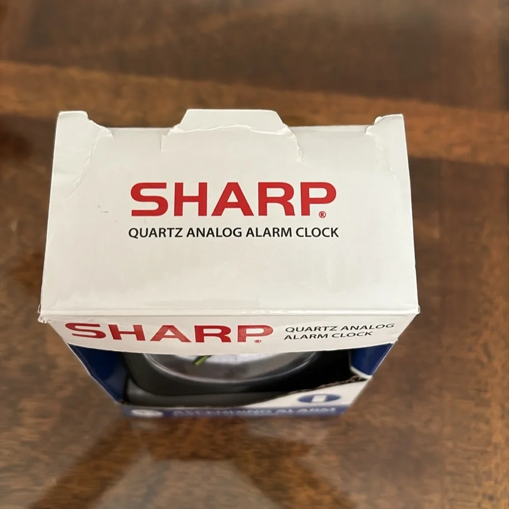 Sharp SPC844A Quartz Analog Alarm Clock Black Ascending Alarm Backlight Snooze 🆕